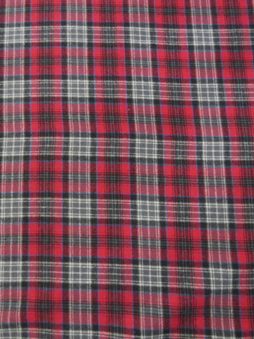 Tartan Plaid Uniform Apparel Flannel Fabric / Red/Gray