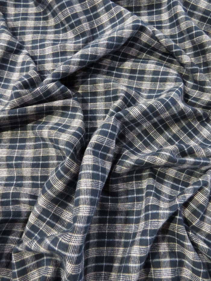 Tartan Plaid Uniform Apparel Flannel Fabric / Navy
