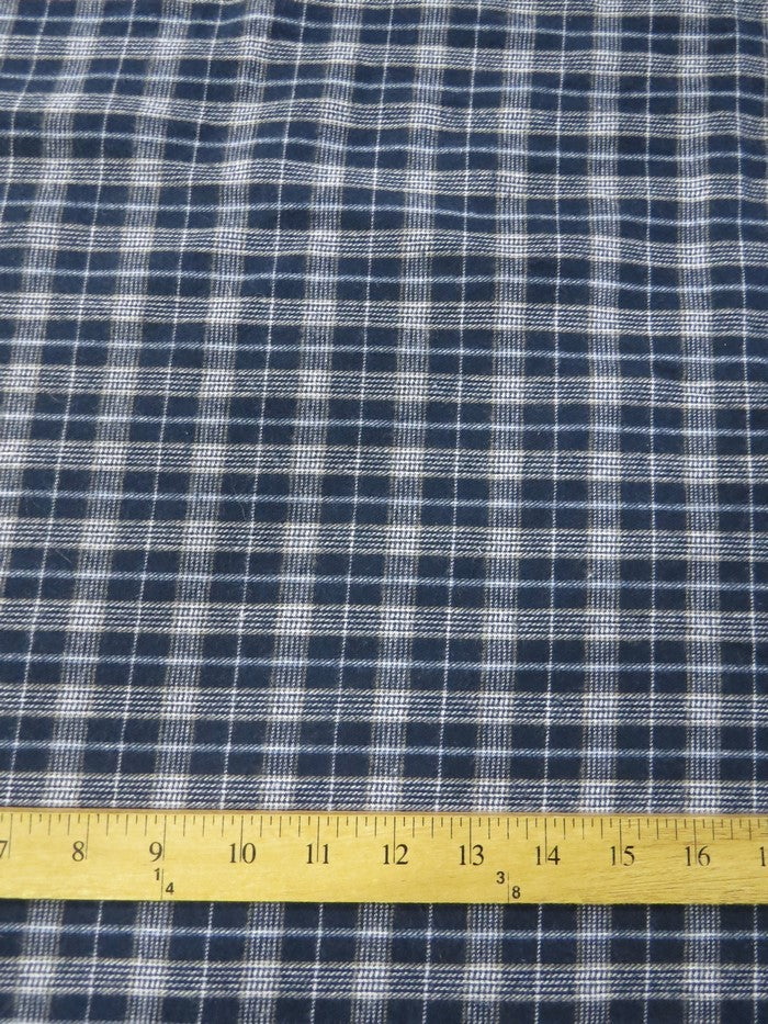 Tartan Plaid Uniform Apparel Flannel Fabric / Navy