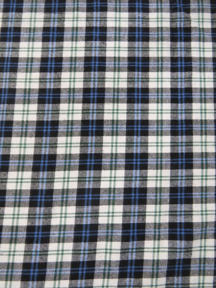 Tartan Plaid Uniform Apparel Flannel Fabric / White/Black