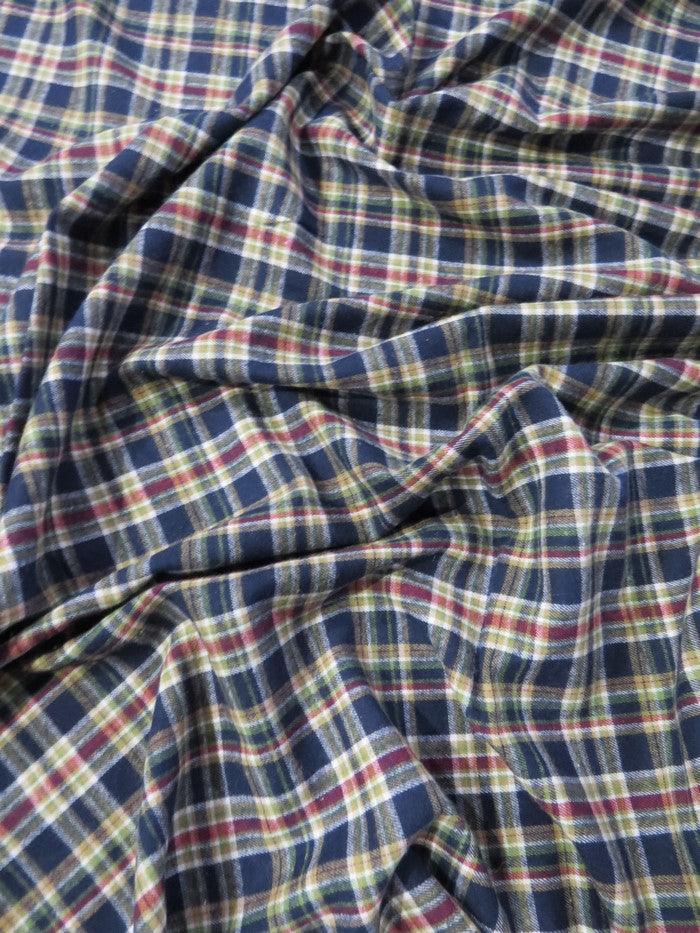Tartan Plaid Uniform Apparel Flannel Fabric / Multi-Color / Sold By The Yard - 0