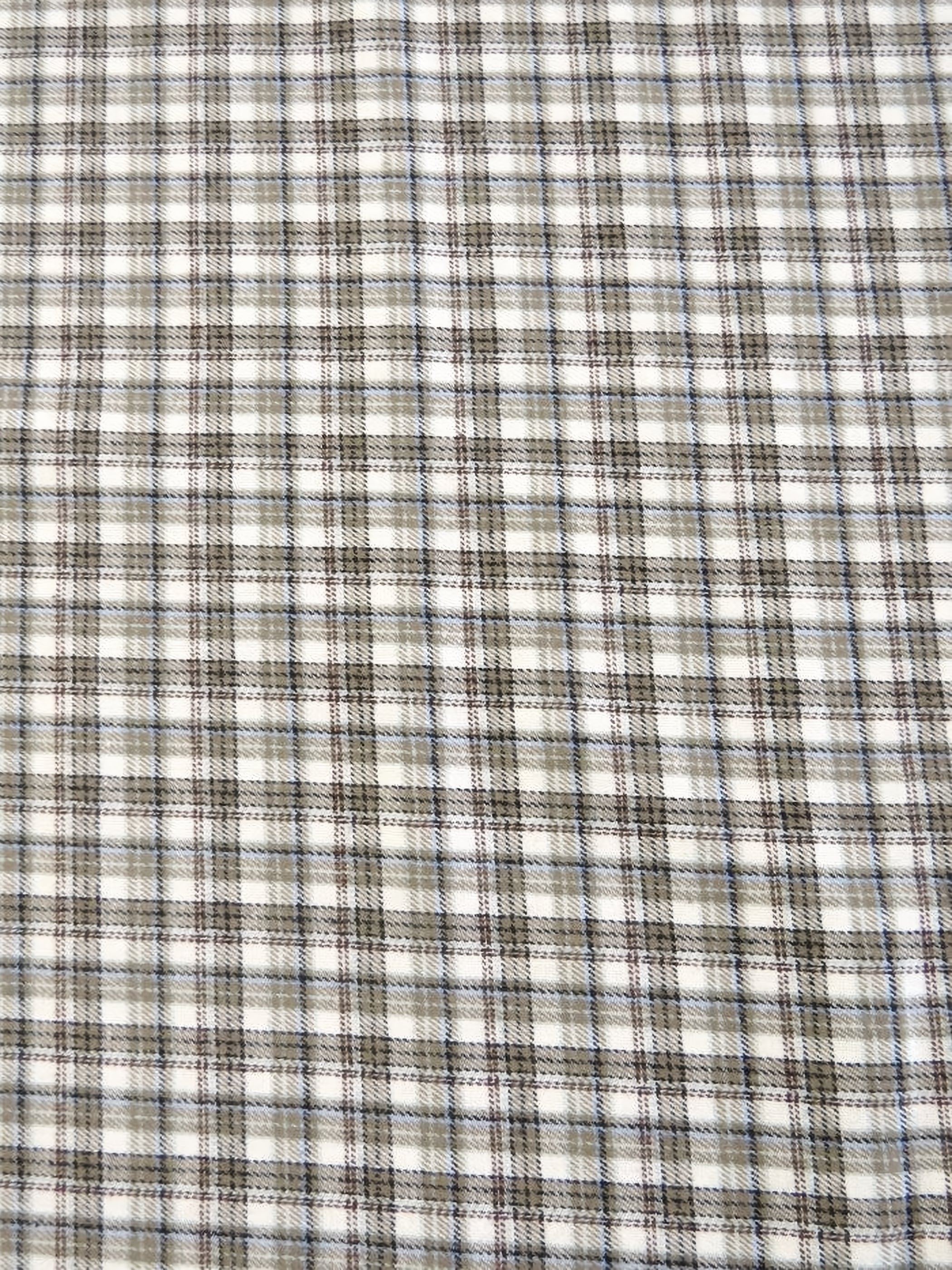 Tartan Plaid Uniform Apparel Flannel Fabric / Sage/White / Sold By The Yard