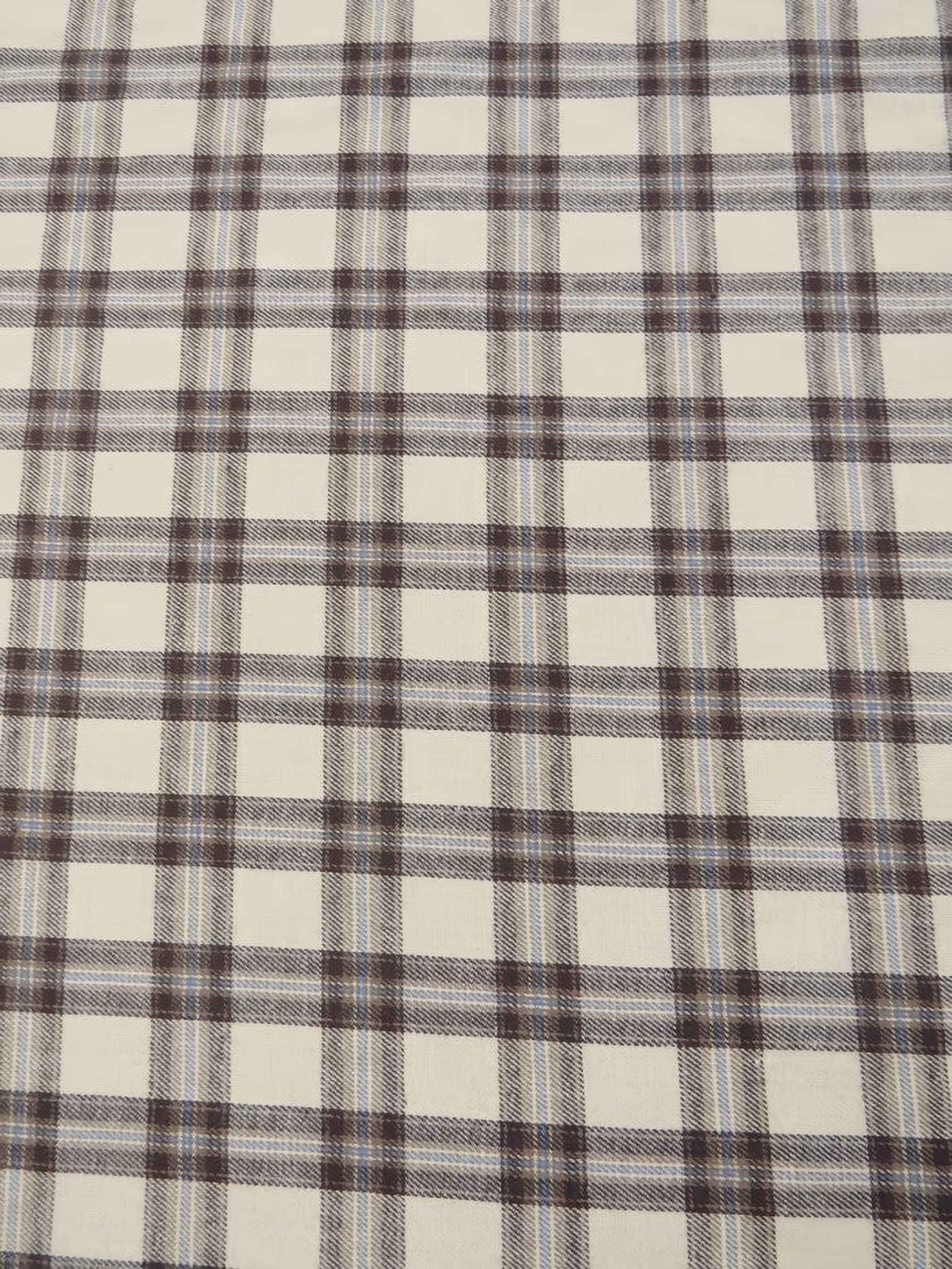 Tartan Plaid Uniform Apparel Flannel Fabric / Brown/Cream / Sold By The Yard