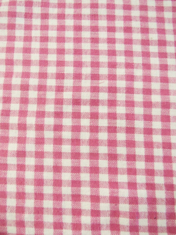 Tartan Plaid Uniform Apparel Flannel Fabric / White/Pink / Sold By The Yard