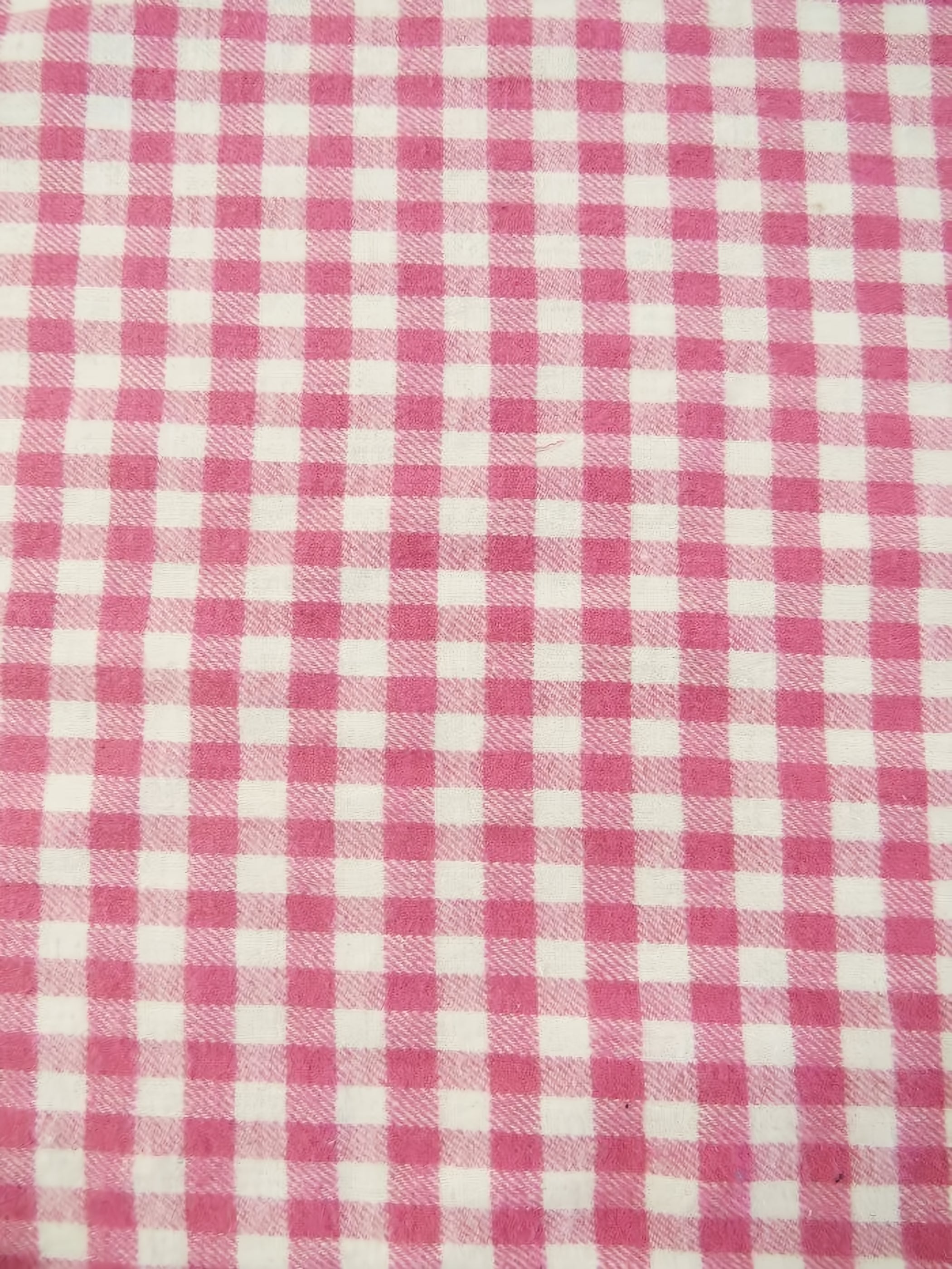 Tartan Plaid Uniform Apparel Flannel Fabric / White/Pink / Sold By The Yard