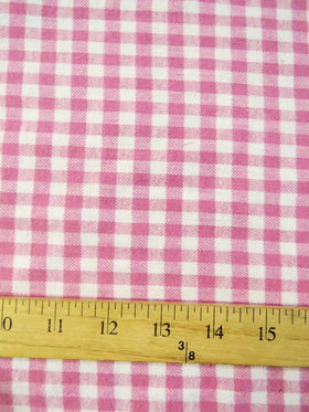 Tartan Plaid Uniform Apparel Flannel Fabric / White/Pink / Sold By The Yard - 0