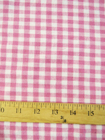 Tartan Plaid Uniform Apparel Flannel Fabric / White/Pink / Sold By The Yard - 0