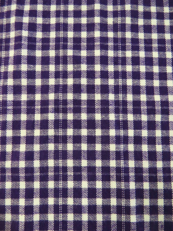 Tartan Plaid Uniform Apparel Flannel Fabric / Purple/White / Sold By The Yard