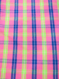 Tartan Plaid Uniform Apparel Flannel Fabric / Multi-Color Pink / Sold By The Yard