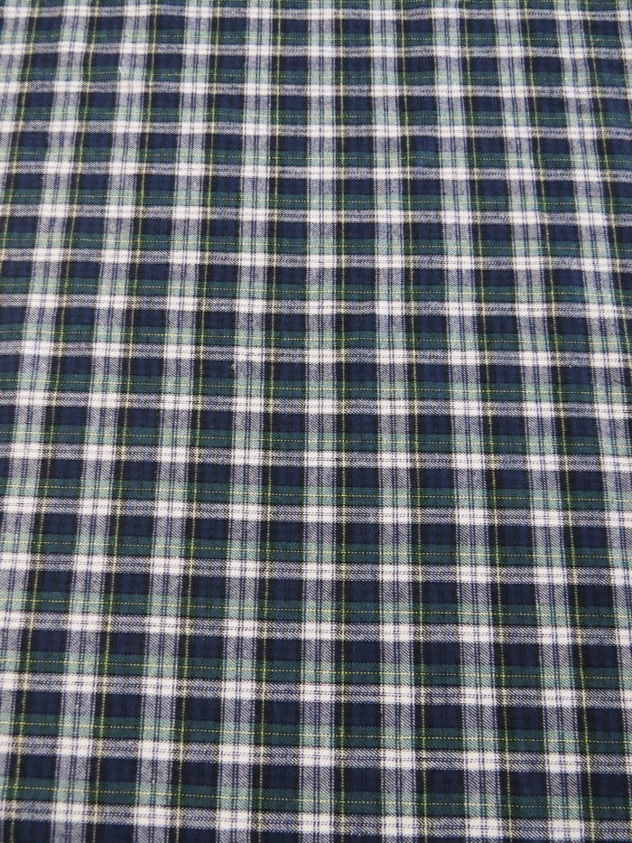 Tartan Plaid Uniform Apparel Flannel Fabric / Navy/Green / Sold By The Yard