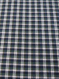 Tartan Plaid Uniform Apparel Flannel Fabric / Navy/Green / Sold By The Yard