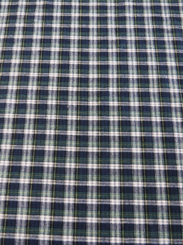 Tartan Plaid Uniform Apparel Flannel Fabric / Navy/Green / Sold By The Yard