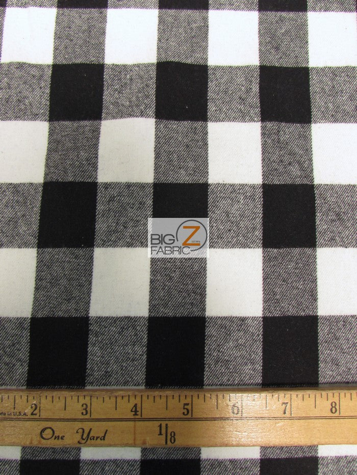 Tartan Plaid Uniform Apparel Flannel Fabric / Big Buffalo Black / Sold By The Yard
