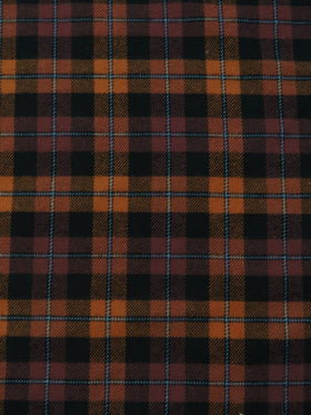 Tartan Plaid Uniform Apparel Flannel Fabric / Orange/Black / Sold By The Yard