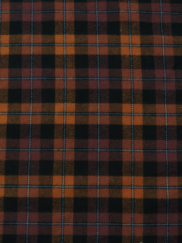 Tartan Plaid Uniform Apparel Flannel Fabric / Orange/Black / Sold By The Yard