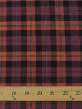 Tartan Plaid Uniform Apparel Flannel Fabric / Orange/Black / Sold By The Yard