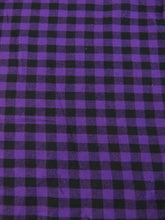 Tartan Plaid Uniform Apparel Flannel Fabric / Mini Buffalo Purple/Black / Sold By The Yard