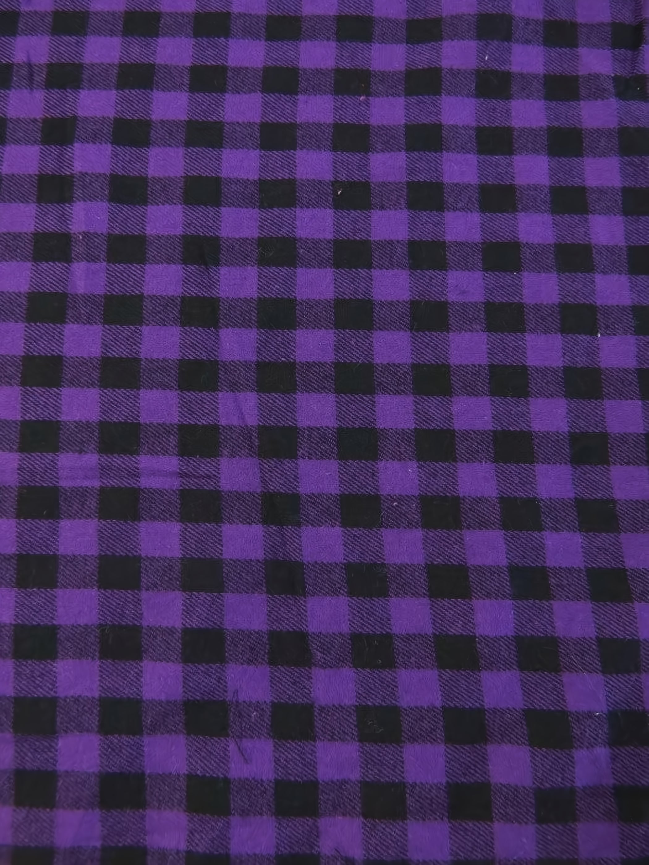 Tartan Plaid Uniform Apparel Flannel Fabric / Mini Buffalo Purple/Black / Sold By The Yard