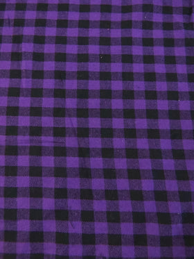 Tartan Plaid Uniform Apparel Flannel Fabric / Mini Buffalo Purple/Black / Sold By The Yard