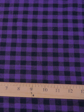 Tartan Plaid Uniform Apparel Flannel Fabric / Mini Buffalo Purple/Black / Sold By The Yard - 0