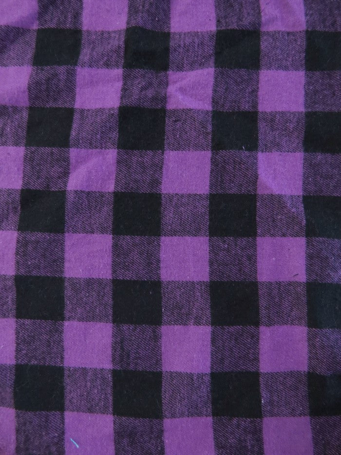 Tartan Plaid Uniform Apparel Flannel Fabric / Buffalo Black/Purple / Sold By The Yard