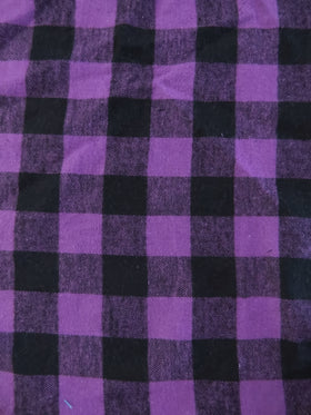 Tartan Plaid Uniform Apparel Flannel Fabric / Buffalo Black/Purple / Sold By The Yard