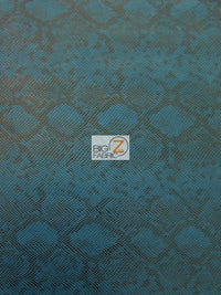 Devil Blue Tropic Sopythana Python Snake Vinyl Fabric / Sold By The Yard