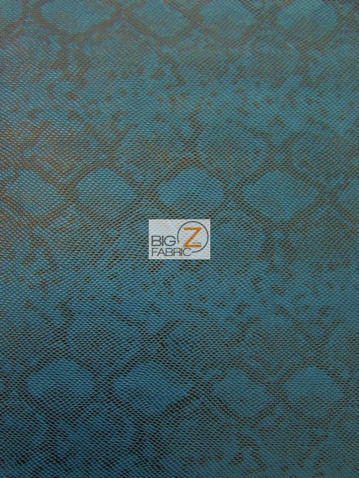 Tropic Sopythana Python Snake Vinyl Fabric / Devil Blue / By The Roll - 30 Yards