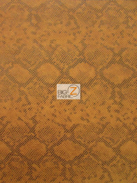 Tropic Sopythana Python Snake Vinyl Fabric / Horn Orange / By The Roll - 30 Yards