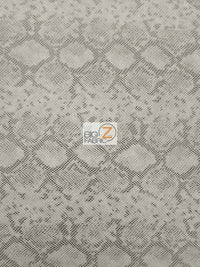 Liquid Silver Tropic Sopythana Python Snake Vinyl Fabric / Sold By The Yard Closeout!!!
