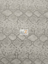 Tropic Sopythana Python Snake Vinyl Fabric / Liquid Silver / By The Roll - 30 Yards