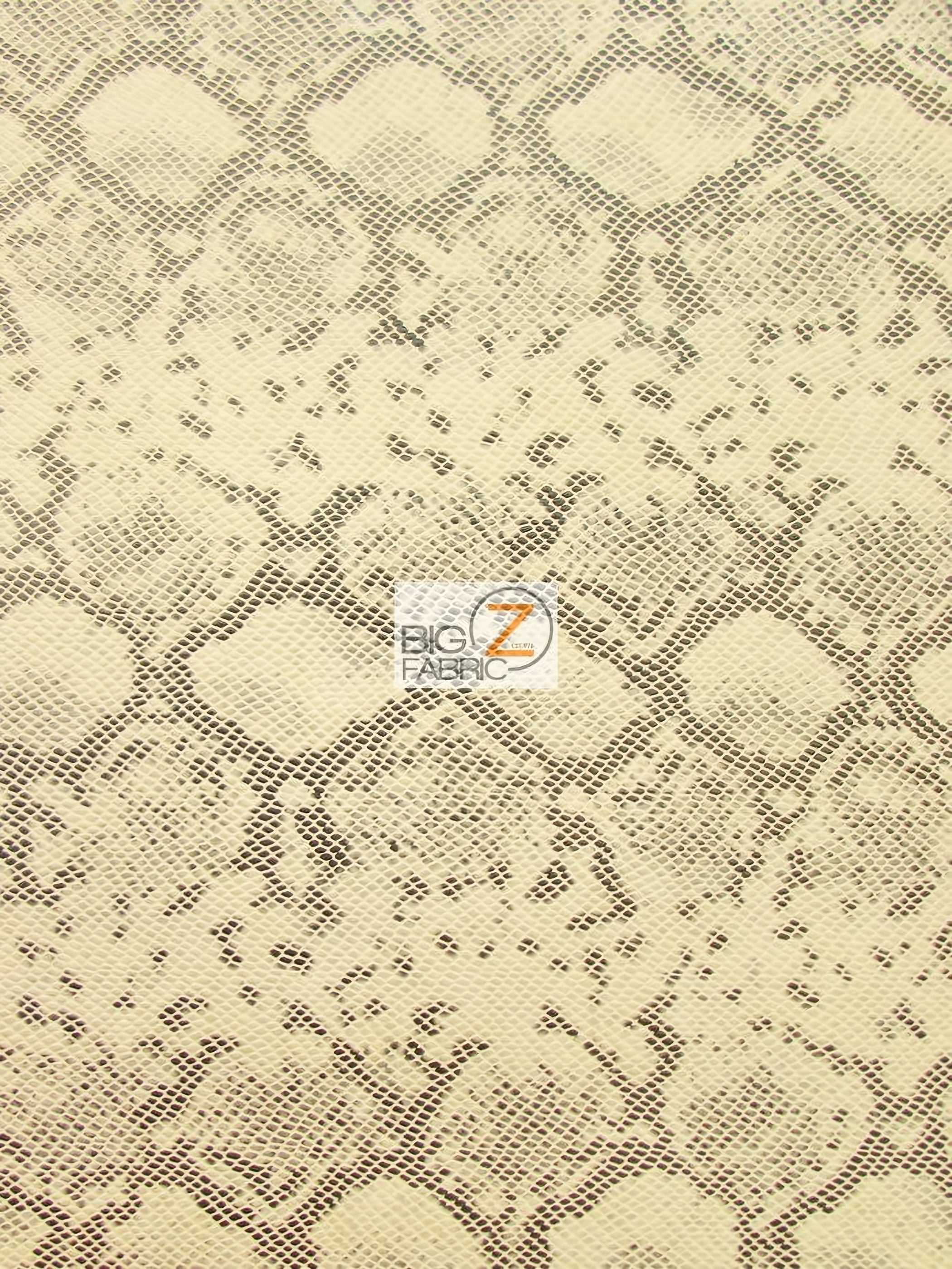 Natural Cream Tropic Sopythana Python Snake Vinyl Fabric / Sold By The Yard