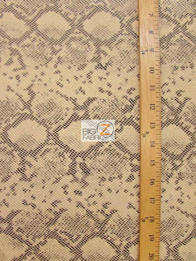 Natural Cream Tropic Sopythana Python Snake Vinyl Fabric / Sold By The Yard - 0