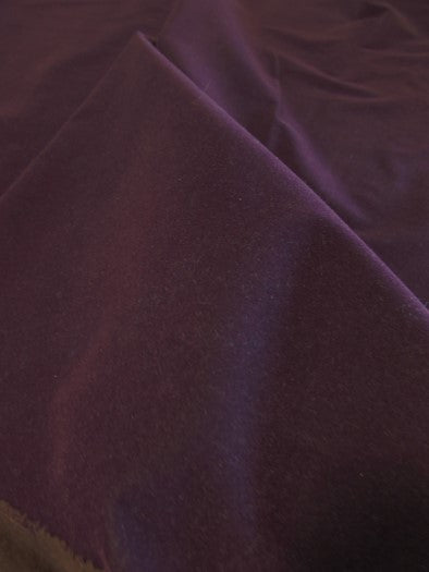 Upholstery Grade Solid Flocking Velvet Fabric / Dark Purple / Sold By The Yard
