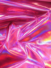 Ultra Holographic Glossy Patent Spandex Vinyl Fabric / Sold By The Yard