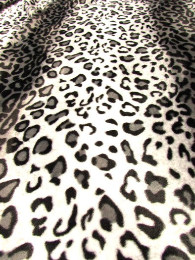 Red/White Velboa Leopard Animal Short Pile Fabric / Sold By The Yard