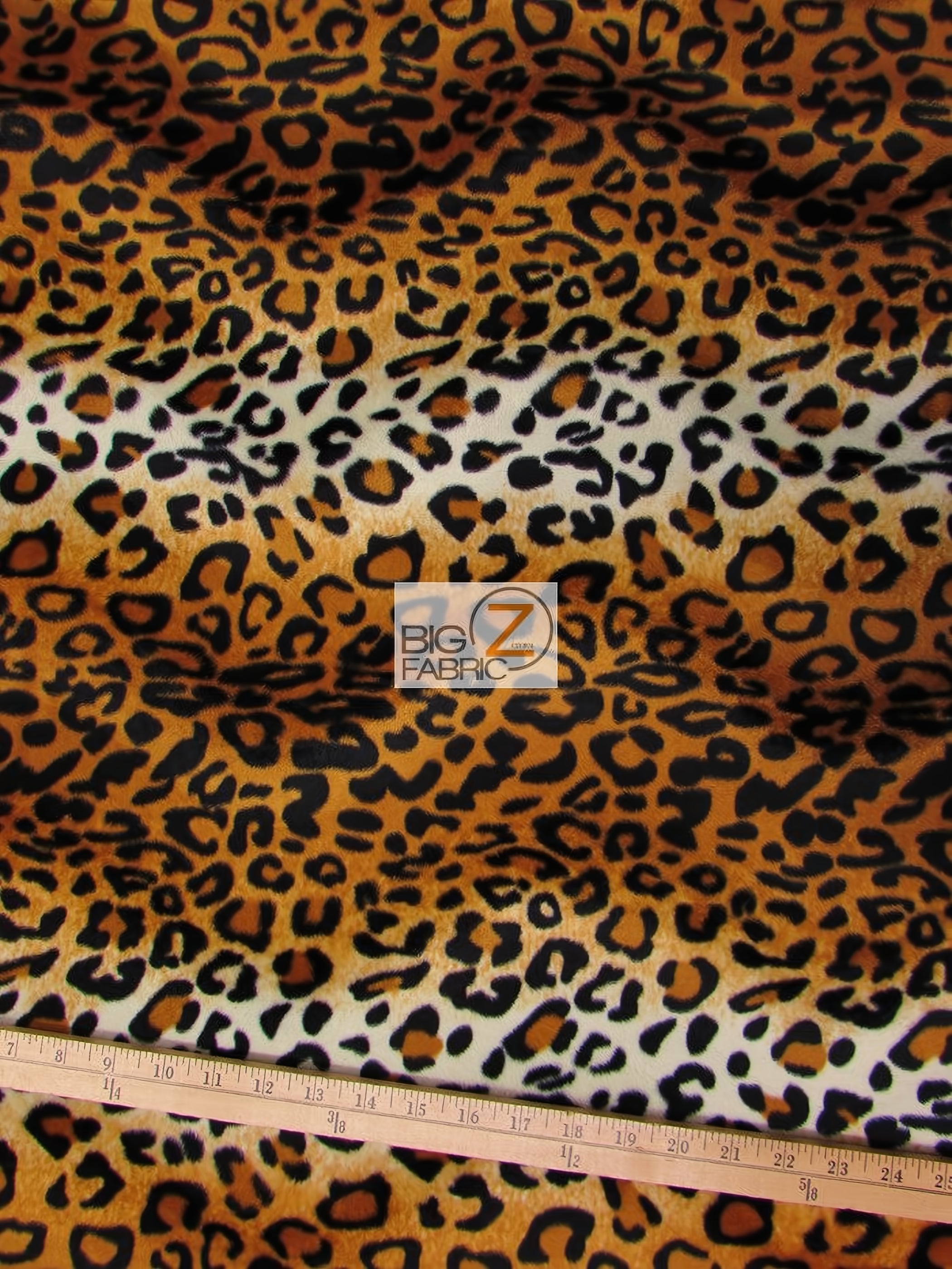 Gold Velboa Leopard Animal Short Pile Fabric / By The Roll - 25 Yards