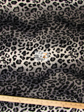 White/Grey Velboa Leopard Animal Short Pile Fabric / Sold By The Yard
