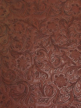 Copper Vintage Western Floral Pu Leather Fabric / Sold By The Yard
