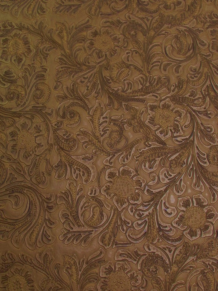 Nugget Vintage Western Floral Pu Leather Fabric / Sold By The Yard-1