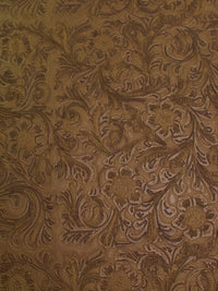 Vintage Western Floral Pu Leather Fabric / Nugget / By The Roll - 30 Yards