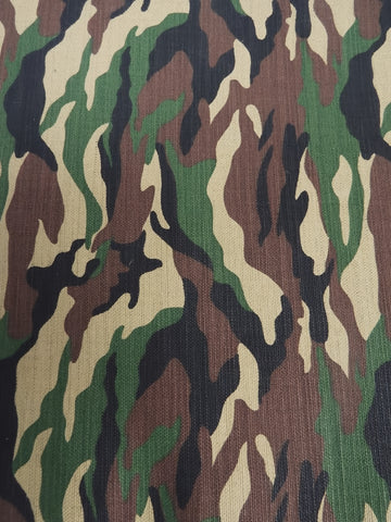 Camo Front w/ Khaki Backing Canvas Fabric/ 100% Cotton / 14.25oz
