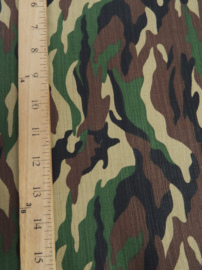 Camo Front w/ Khaki Backing Canvas Fabric/ 100% Cotton / 14.25oz