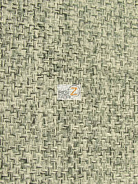 Vintage Lattice Textured Upholstery Fabric / Granite / Sold By The Yard
