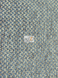 Vintage Lattice Textured Upholstery Fabric / Ocean / Sold By The Yard