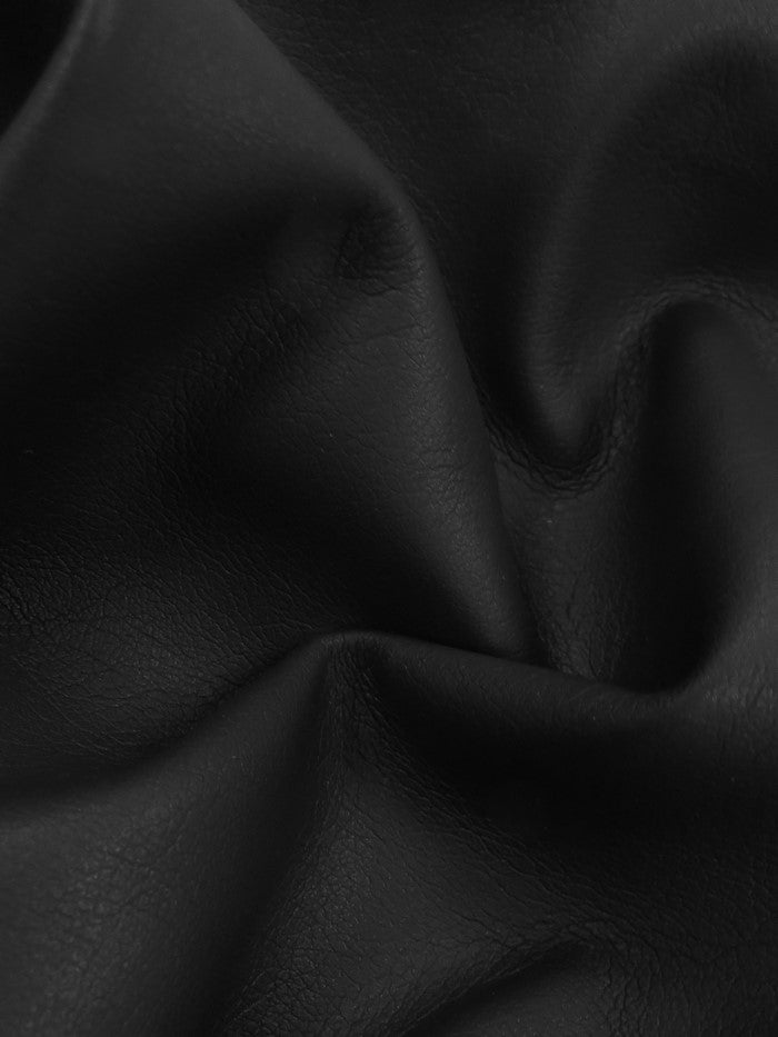Black Ecopelle Solid Soft Stretch Vinyl Fabric / Sold by the Yard