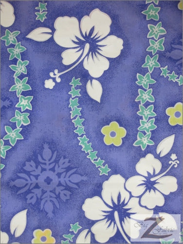 Poly Cotton Printed Fabric Wild Stargazer Flower / Light Purple / Sold By The Yard