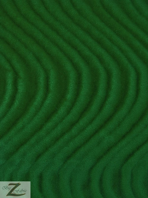Wavy Swirl Flocking Velvet Upholstery Fabric / Green / Sold By The Yard