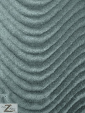 Wavy Swirl Flocking Velvet Upholstery Fabric / Silver / Sold By The Yard Closeout!!!