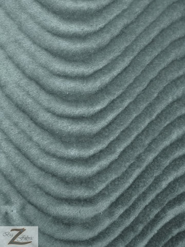 Wavy Swirl Flocking Velvet Upholstery Fabric / Silver / Sold By The Yard Closeout!!!